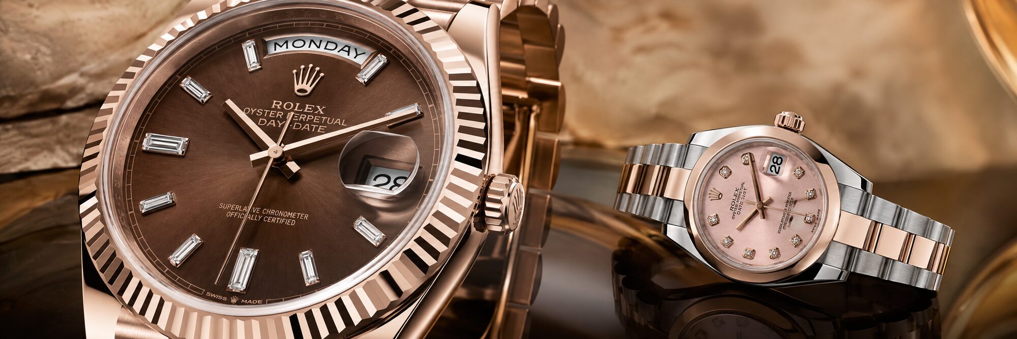 Rolex Day-Date and Datejust in rose gold